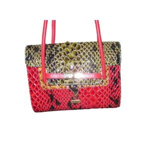 CONDOR Vintage Italian Snakeskin Embossed Colorblock Leather Limited Edition Sat